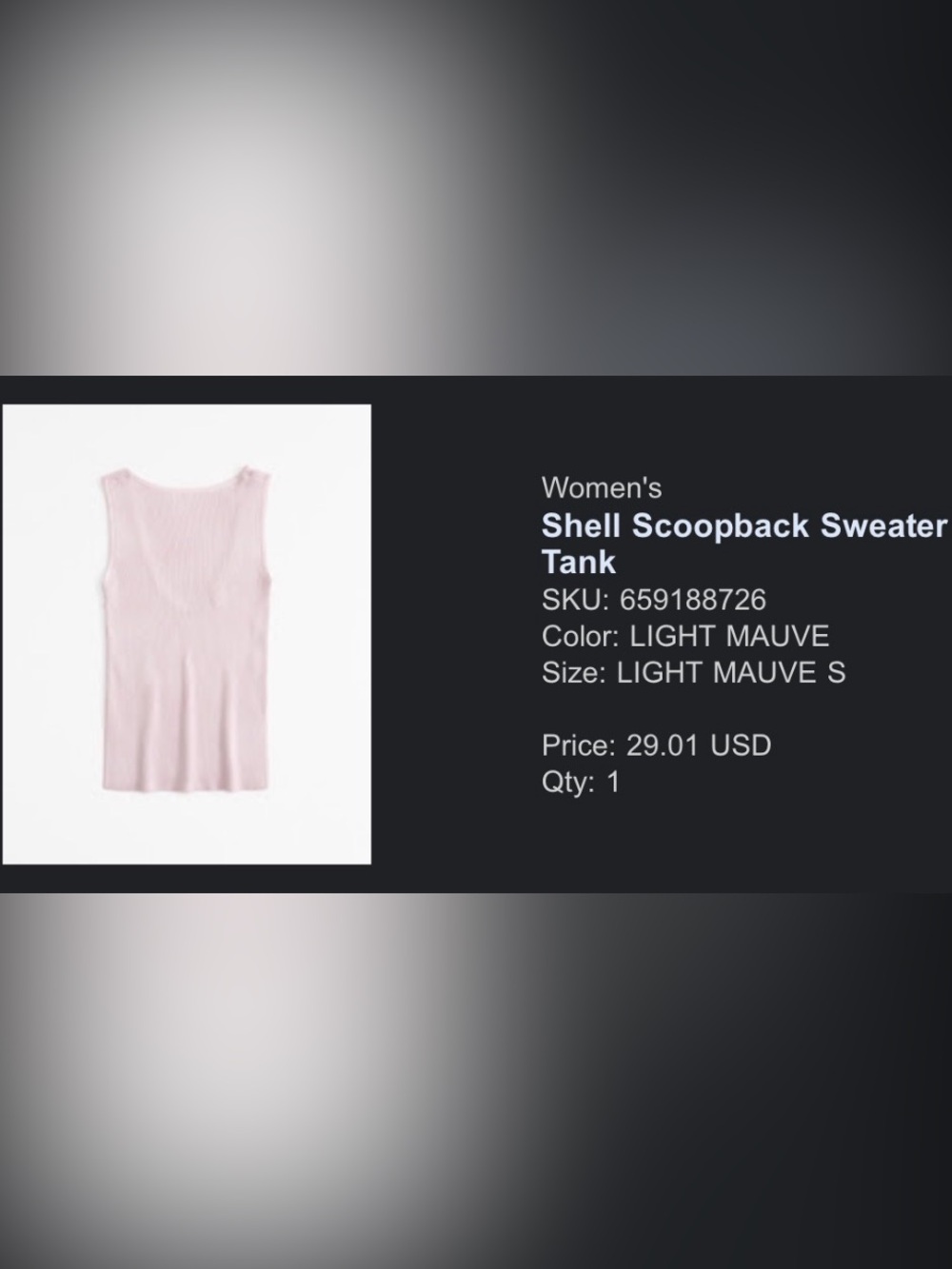 Abercrombie & Fitch Light Mauve Ribbed Scoopback Tank